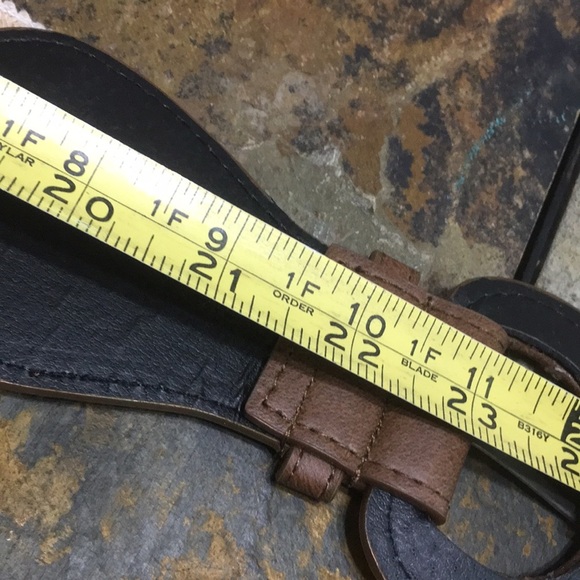 Brown stretch belt 3 inches wide, with macramé trim, W – 23 to 25 inch waist - Picture 9 of 10